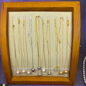 Selection of 925 Sterling Silver Necklaces with Natural Single Pearl